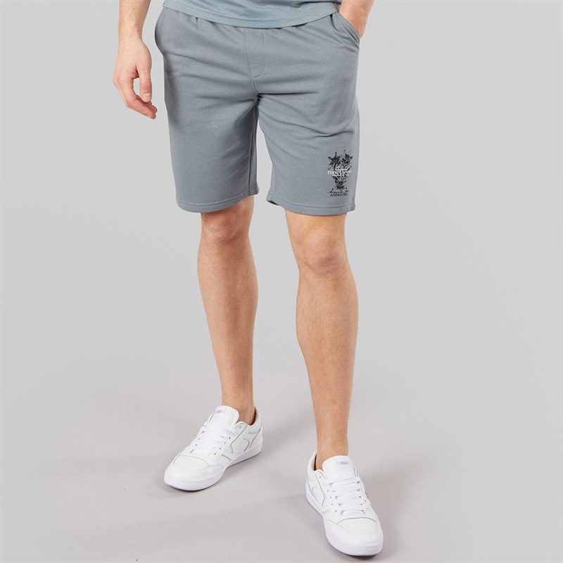 Tokyo Laundry Mens Tarun Fleece Shorts Grey