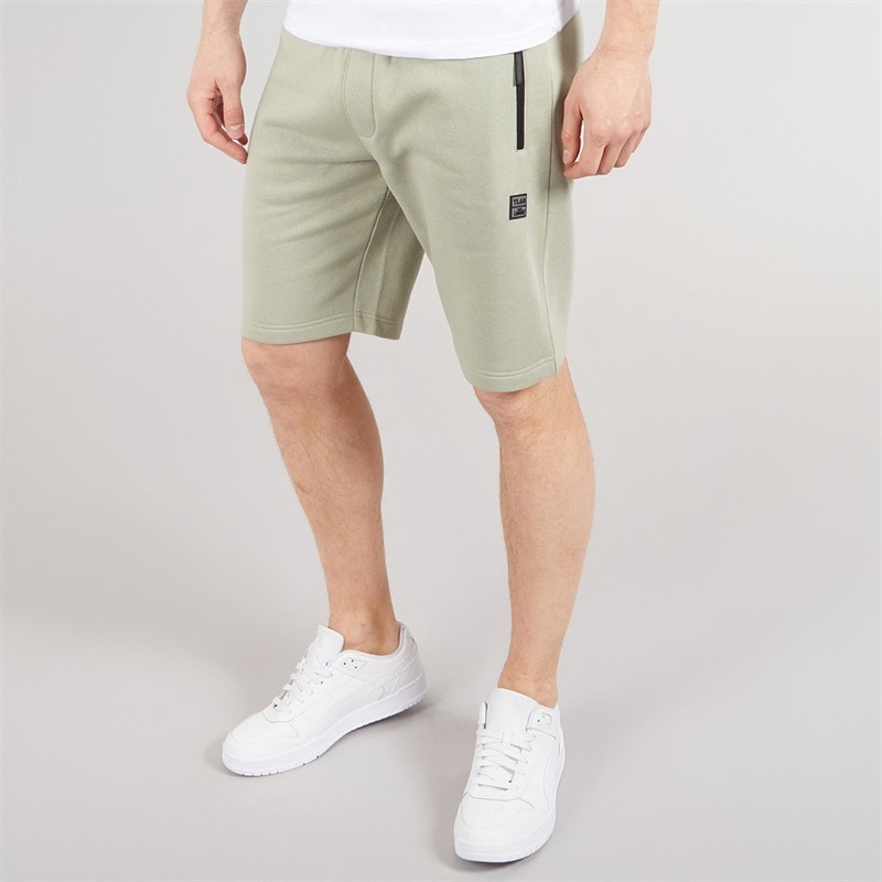 Tokyo Laundry Mens Tarou Fleece Shorts Seagrass Green