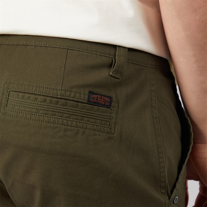 Tokyo Laundry Mens Bosta Chino Shorts Olive - Image 3