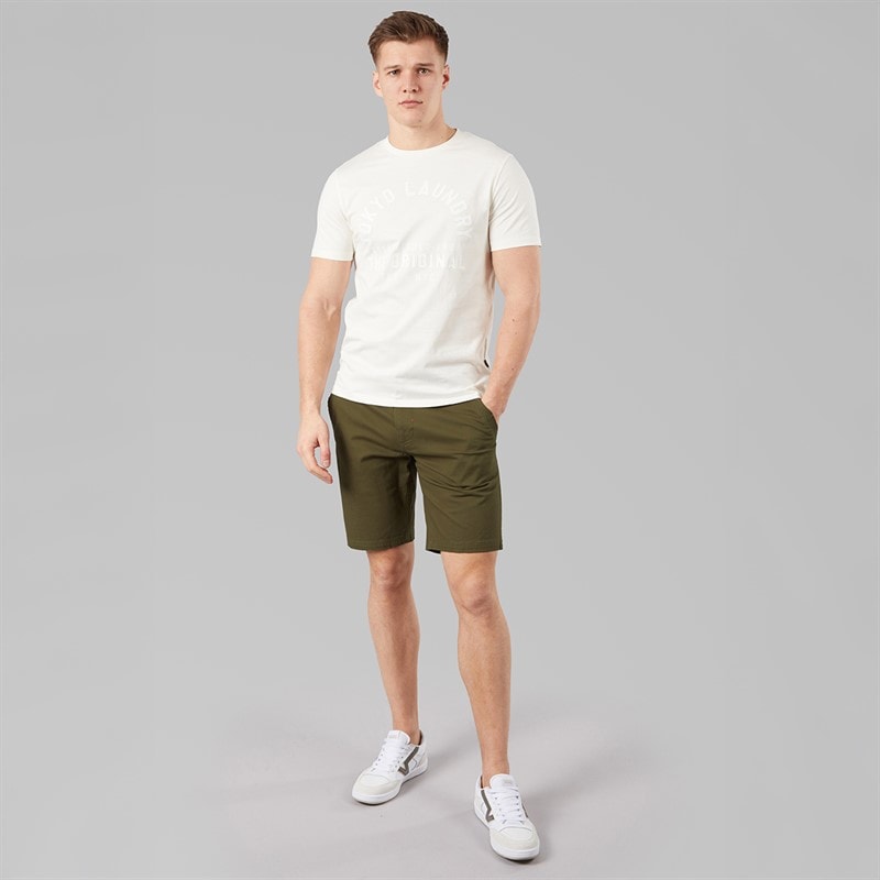 Tokyo Laundry Mens Bosta Chino Shorts Olive - Image 4