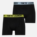 Tokyo Laundry Mens Winders 2 Two Pack Boxers Pack B - Limeade/Clear Sky