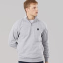 Tokyo Laundry Mens Diageo 1/4 Zip Sweatshirt Light Grey Marl