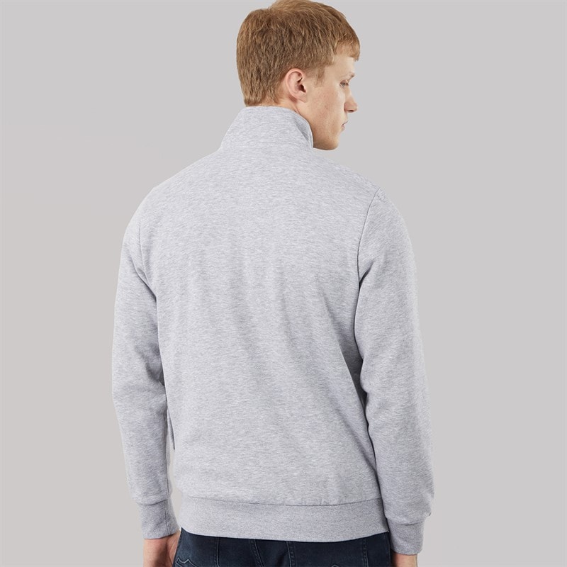 Tokyo Laundry Mens Diageo 1/4 Zip Sweatshirt Light Grey Marl - Image 2