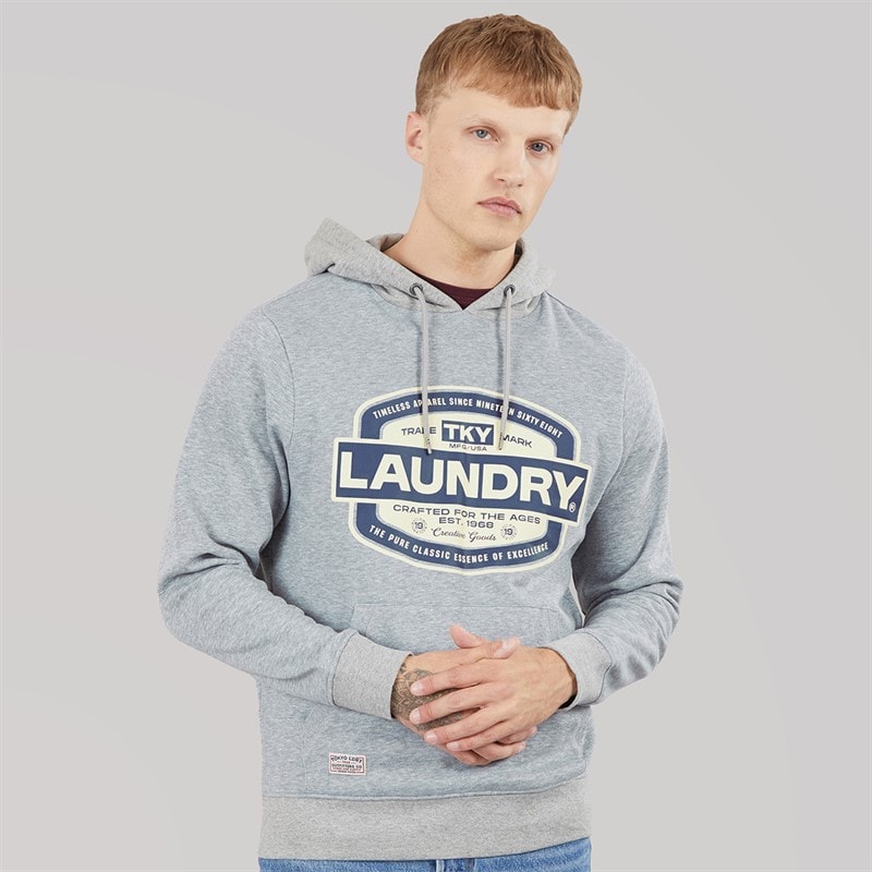 Tokyo Laundry Mens Doak Hoodie Chiselled Stone - Image 3