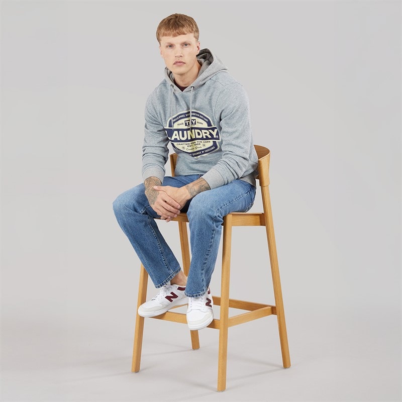 Tokyo Laundry Mens Doak Hoodie Chiselled Stone - Image 4