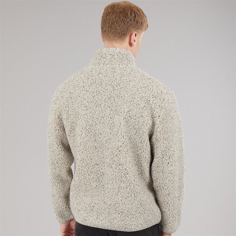 Tokyo Laundry Mens Tate Quarter Zip Fleece Beige - Image 2