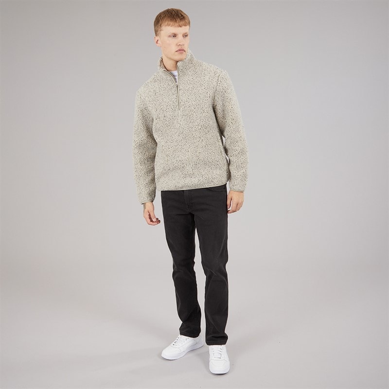 Tokyo Laundry Mens Tate Quarter Zip Fleece Beige - Image 4