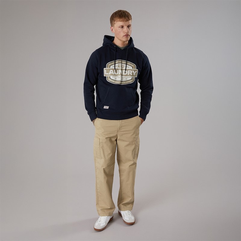 Tokyo Laundry Mens Doak Hoodie Sky Captain Navy - Image 3