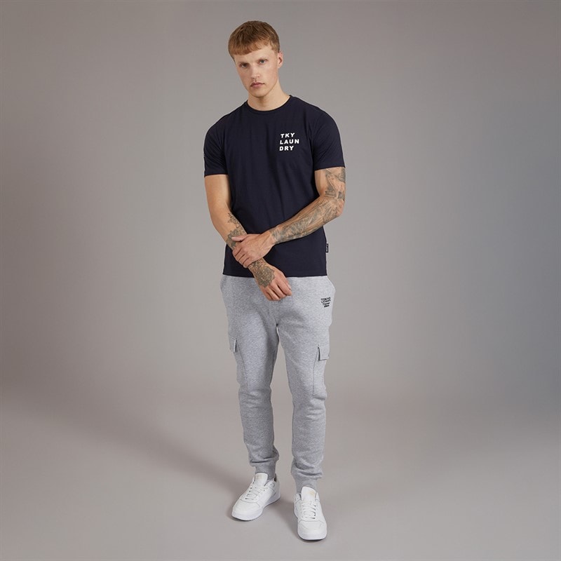 Tokyo Laundry Mens Johnstone T-Shirt Sky Captain Navy - Image 4