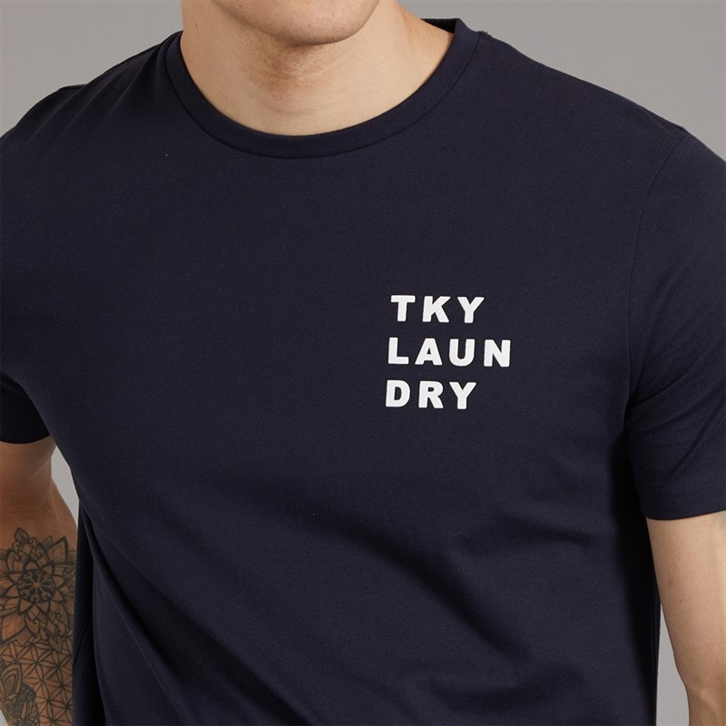 Tokyo Laundry Mens Johnstone T-Shirt Sky Captain Navy - Image 5