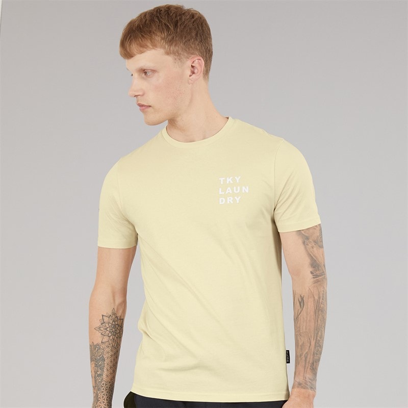 Tokyo Laundry Mens Johnstone T-Shirt Summer Sand - Image 2
