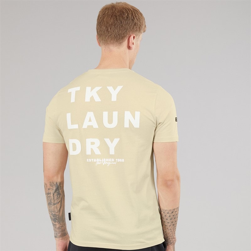 Tokyo Laundry Mens Johnstone T-Shirt Summer Sand - Image 3