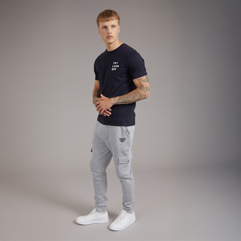 Tokyo Laundry Mens Collymore Joggers Light Grey Marl - Image 4