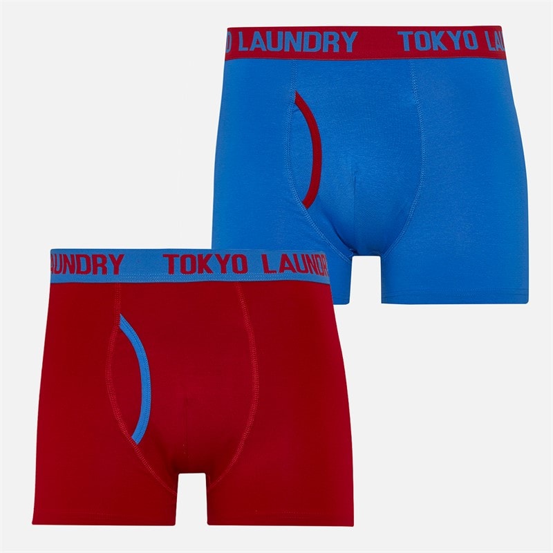 Tokyo Laundry Mens Westhope Two Pack Boxers Jester Red/Nebulas Blue