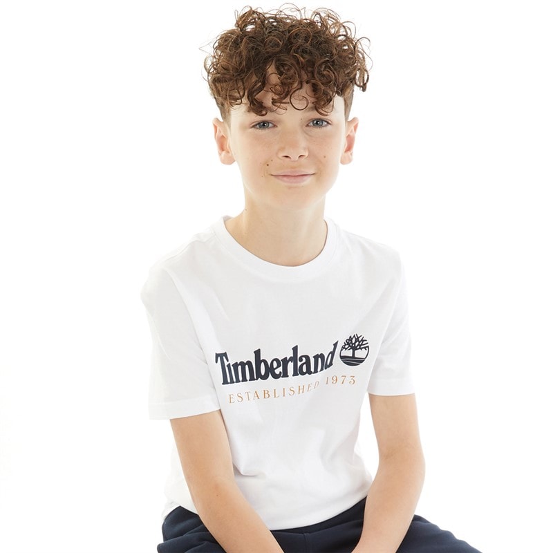 Timberland Boys Short Sleeve T-Shirt White - Image 1