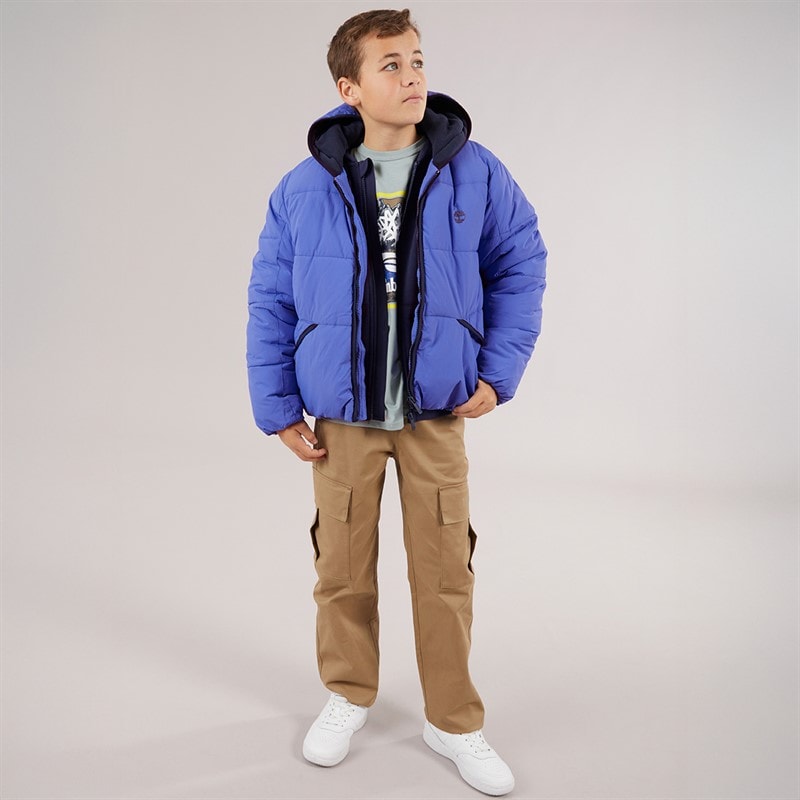 Timberland Boys Puffer Jacket Lavender Blue - Image 3