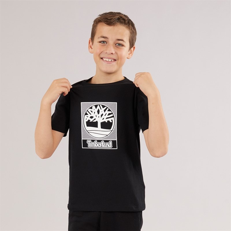Timberland Boys Short Sleeve T-Shirt Black Black - Image 1