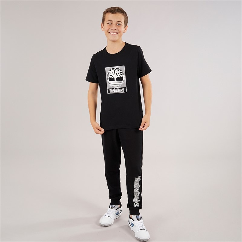 Timberland Boys Short Sleeve T-Shirt Black Black - Image 3