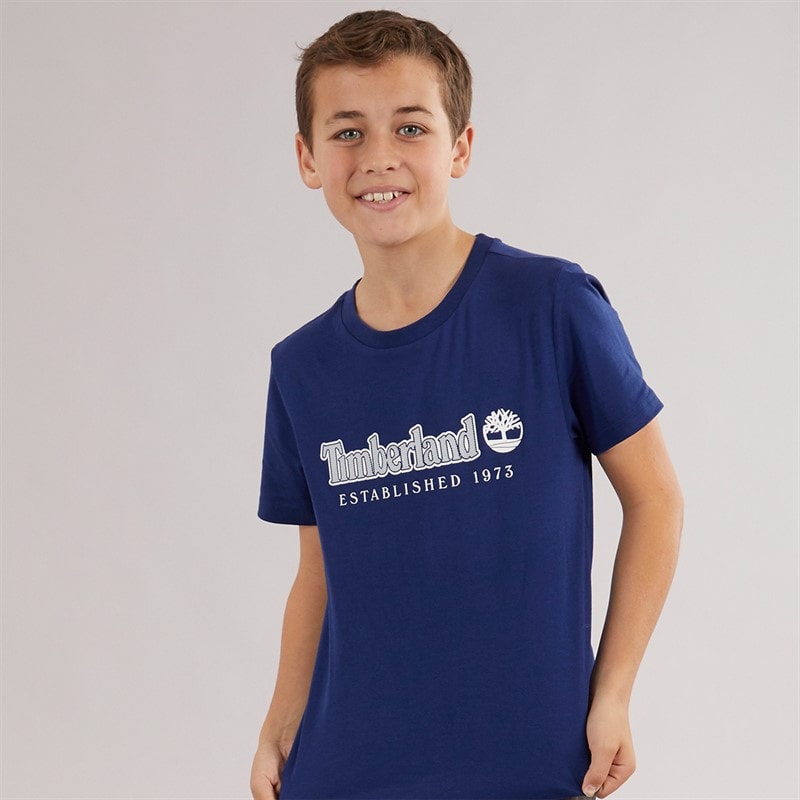 Timberland Boys Short Sleeve T-Shirt Blue - Image 1