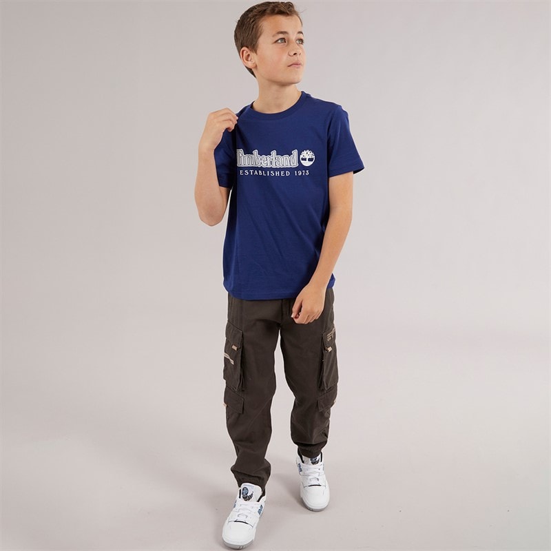 Timberland Boys Short Sleeve T-Shirt Blue - Image 3