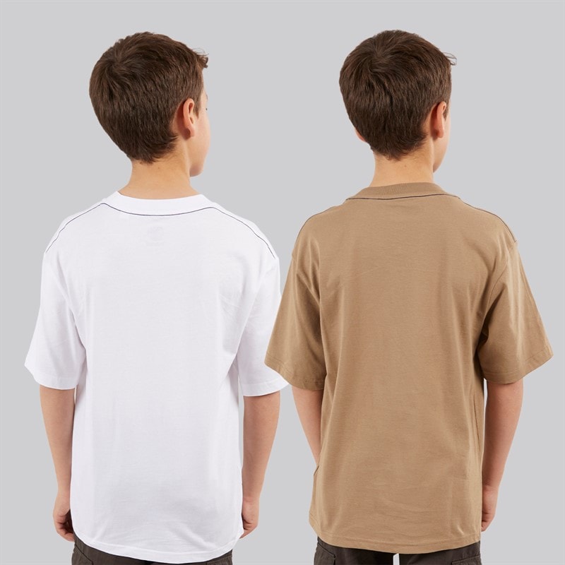Timberland Boys Two Pack Short Sleeve T-Shirts Khaki - Image 2