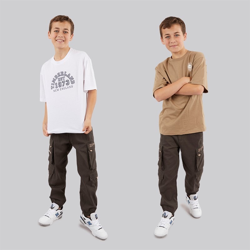 Timberland Boys Two Pack Short Sleeve T-Shirts Khaki - Image 3