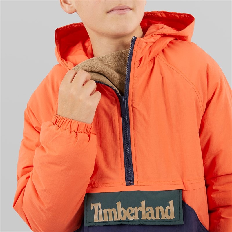 Timberland Boys OTH 1/4 Zip Jacket Tigerlily - Image 3