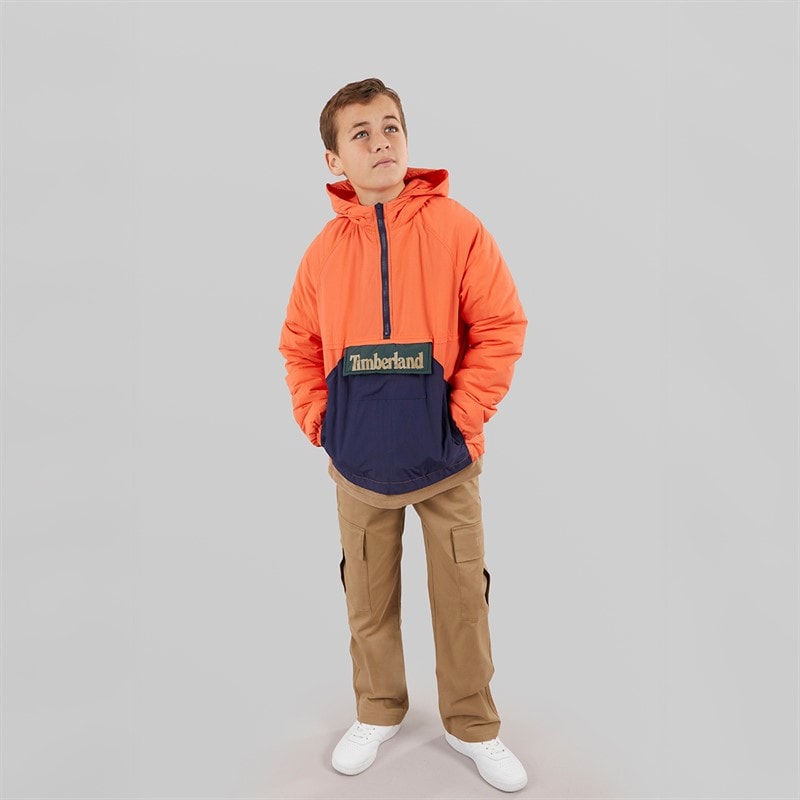 Timberland Boys OTH 1/4 Zip Jacket Tigerlily - Image 4