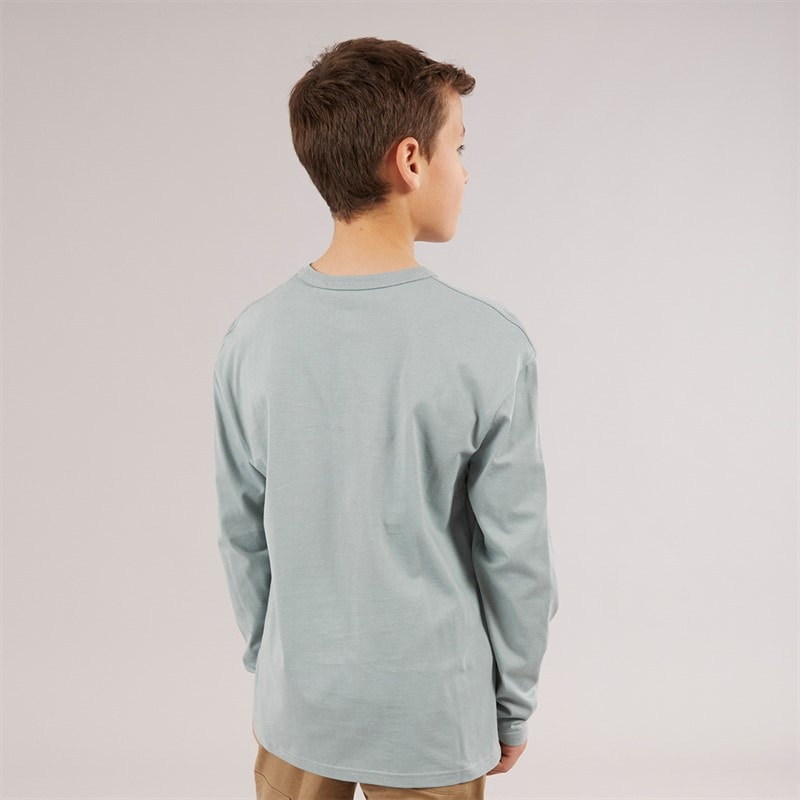 Timberland Boys Long Sleeve T-Shirt Silver Blue - Image 2