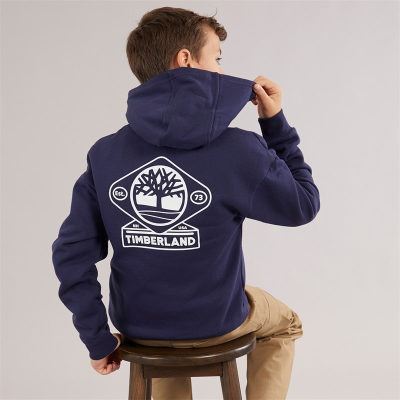 Timberland Boys Zip Through Hoodie Navy - Image 1