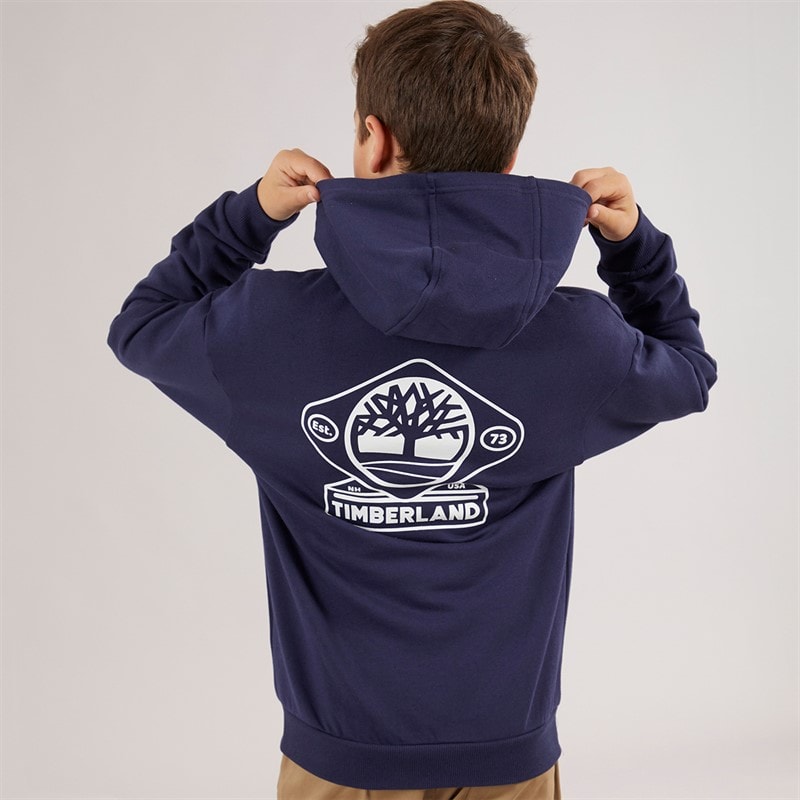 Timberland Boys Zip Through Hoodie Navy - Image 2