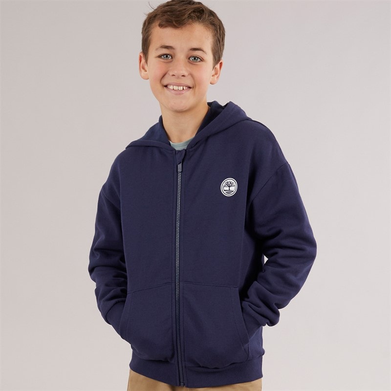 Timberland Boys Zip Through Hoodie Navy - Image 3