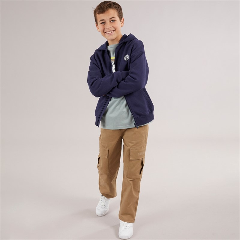 Timberland Boys Zip Through Hoodie Navy - Image 4