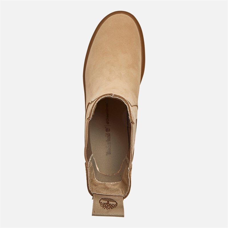 Timberland Womens Cortina Valley Mid Chelsea Boots Light Beige Nubuck - Image 4