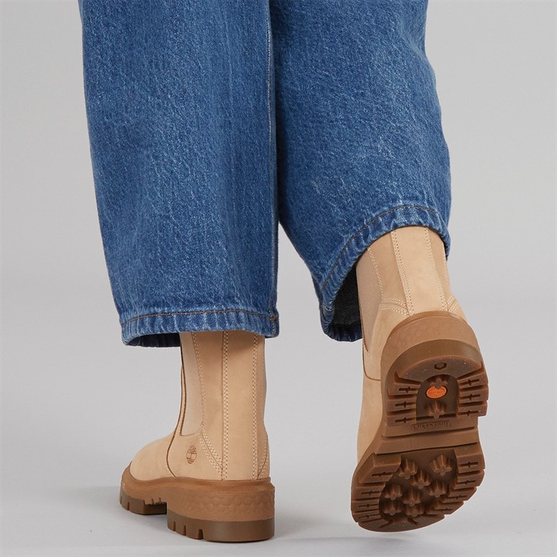 Timberland Womens Cortina Valley Mid Chelsea Boots Light Beige Nubuck - Image 5