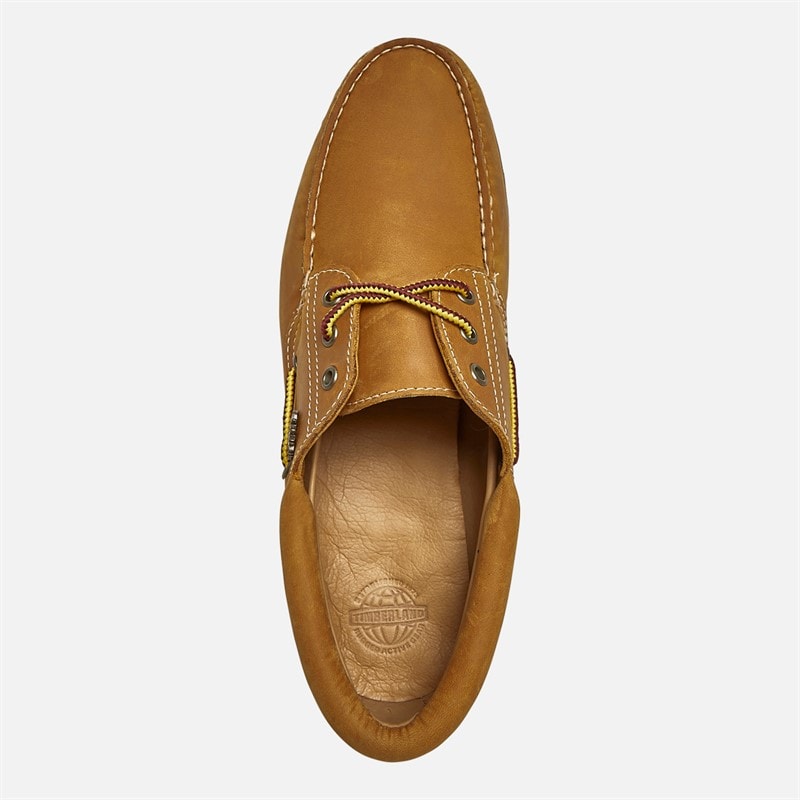 Timberland Mens Authentic Boat Shoes Wheat Full Grain - Image 4