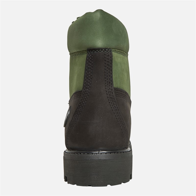 Timberland Mens Premium 6 Inch Lace Up Boots Black Nubuck W Dark Green - Image 3