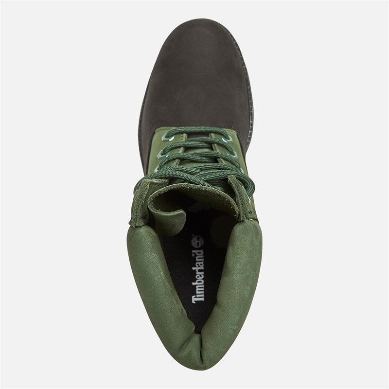 Timberland Mens Premium 6 Inch Lace Up Boots Black Nubuck W Dark Green - Image 4