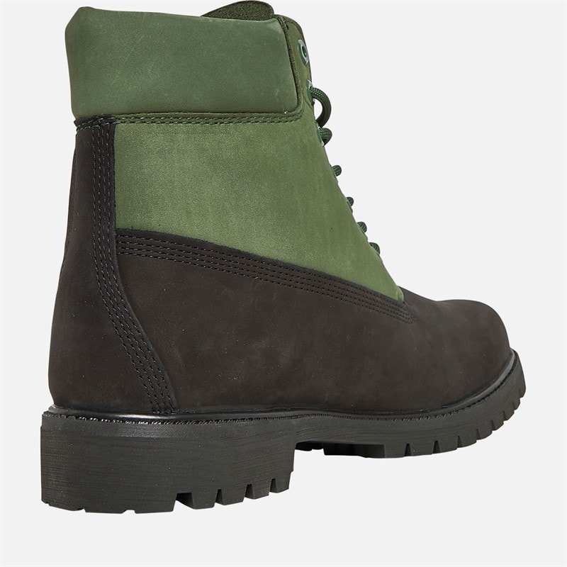 Timberland Mens Premium 6 Inch Lace Up Boots Black Nubuck W Dark Green - Image 5