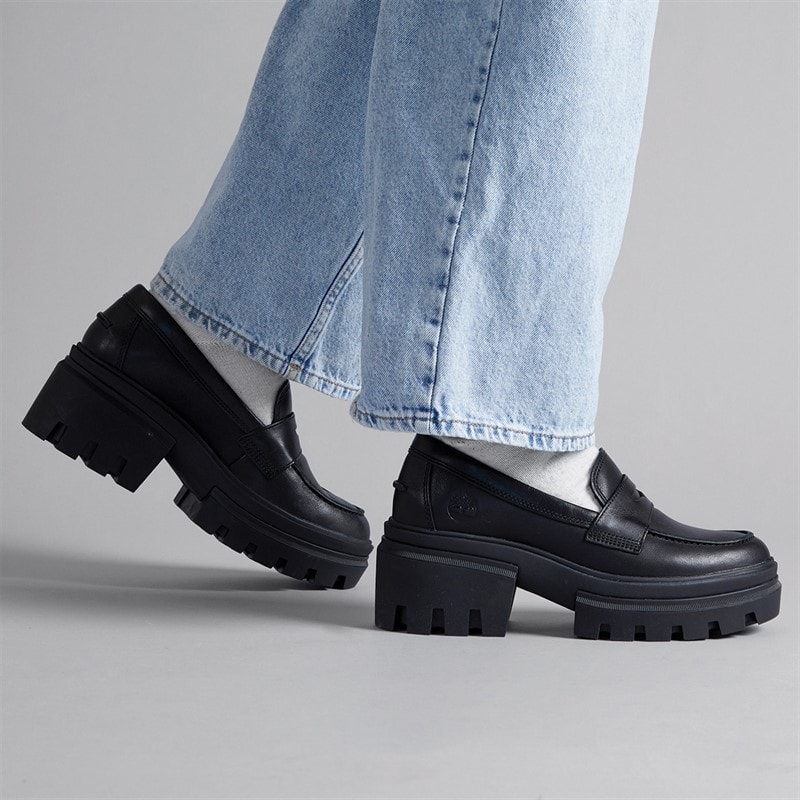 Timberland Womens Everleigh Chunky Loafers Black - Image 1