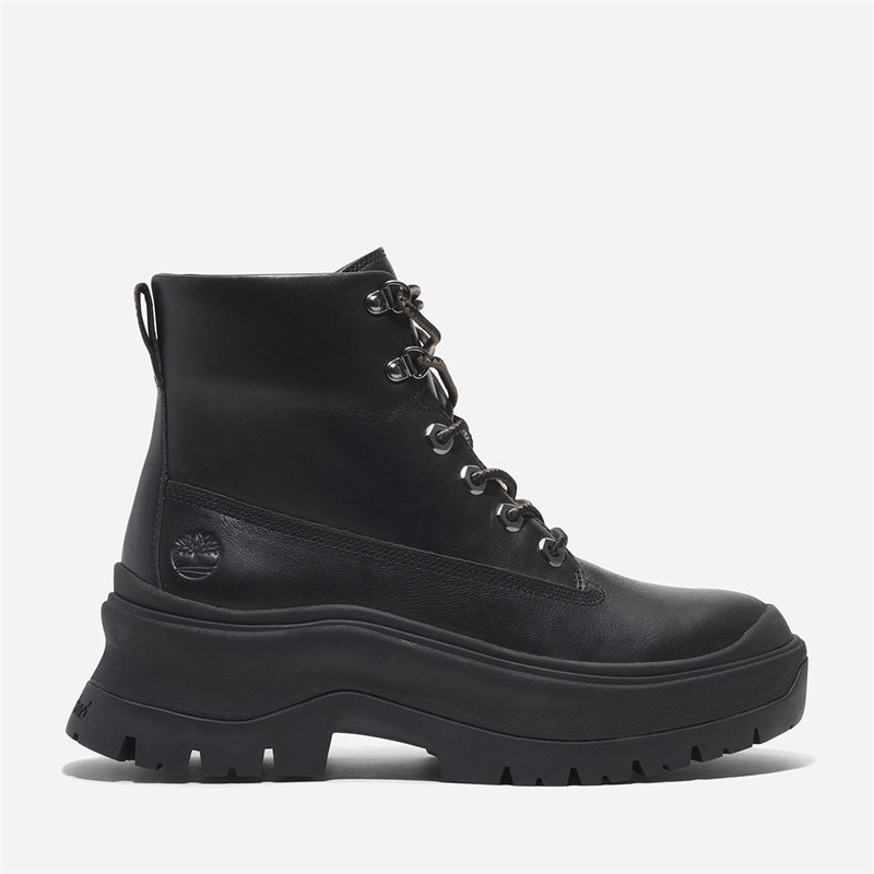 Timberland Womens Roxie Lane Mid Lace Up Boots Black Full Grain