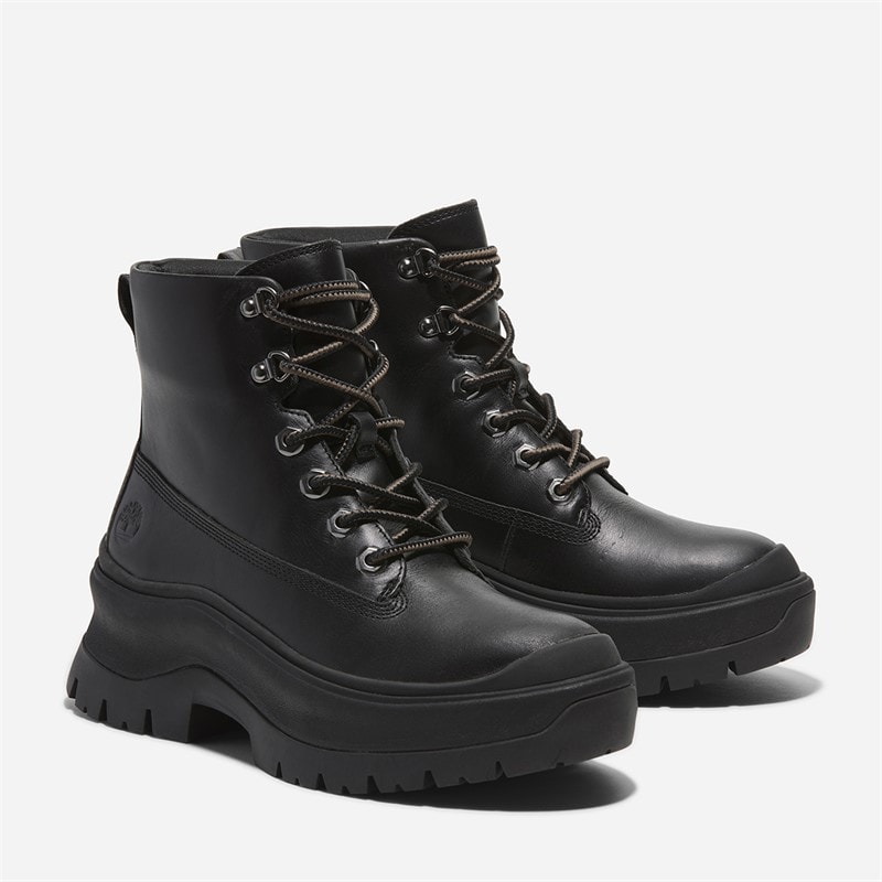 Timberland Womens Roxie Lane Mid Lace Up Boots Black Full Grain - Image 5