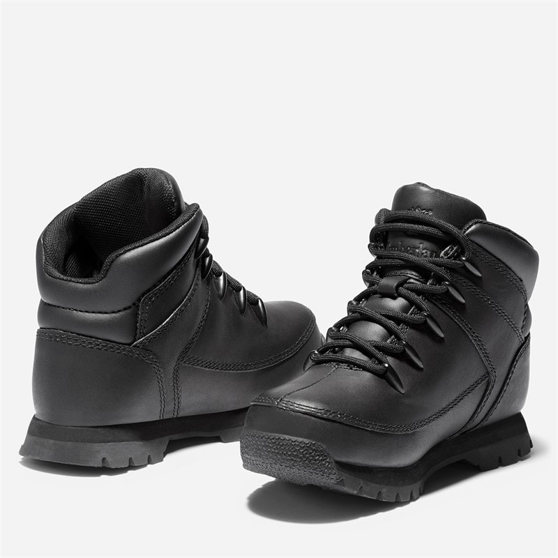 Timberland Junior Euro Sprint Mid Lace Up Boots Black - Image 4