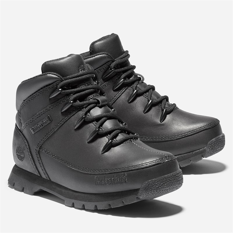 Timberland Junior Euro Sprint Mid Lace Up Boots Black - Image 5