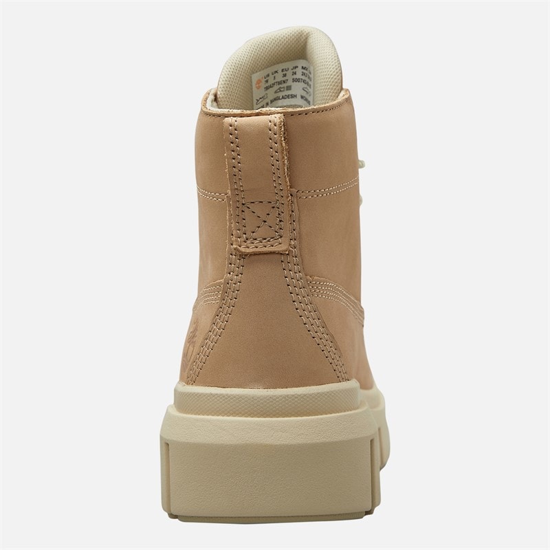 Timberland Womens Greyfield Mid Lace Boots Light Beige Nubuck - Image 3