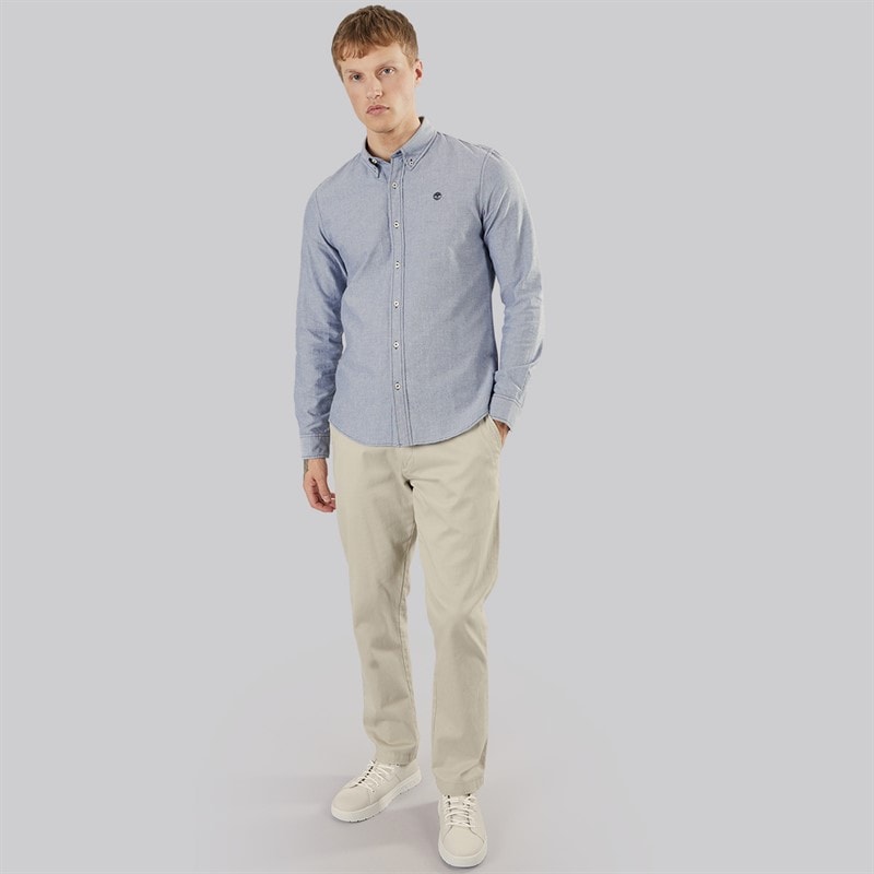 Timberland Mens Long Sleeve Oxford Shirt Dark Sapphire - Image 4