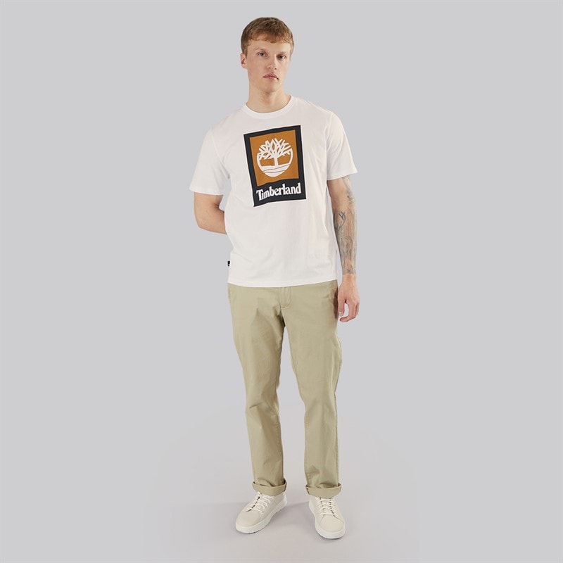 Timberland Mens Stack Logo T-Shirt White - Image 4