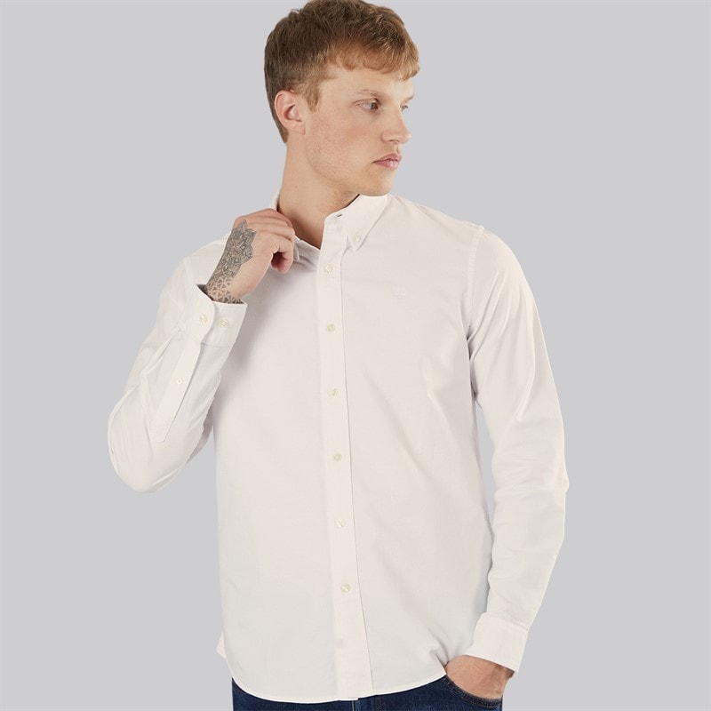 Timberland Mens Long Sleeve Oxford Shirt White
