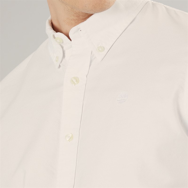 Timberland Mens Long Sleeve Oxford Shirt White - Image 3