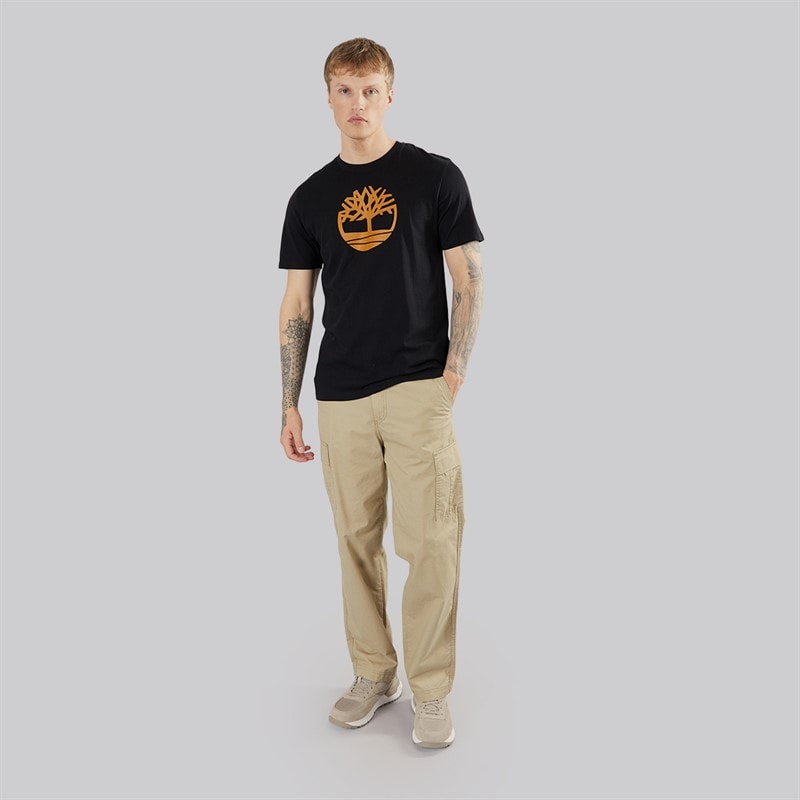 Timberland Mens Kennebec River Tree Logo T-Shirt Black/Wheat Boot - Image 4